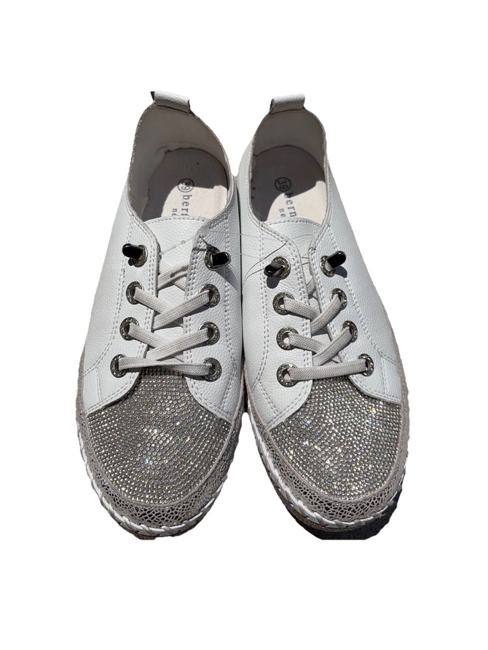 Bernie Mev Women's TW Jodie Lace Up Sporty Casual Sneaker White/Silver Dize 8/39